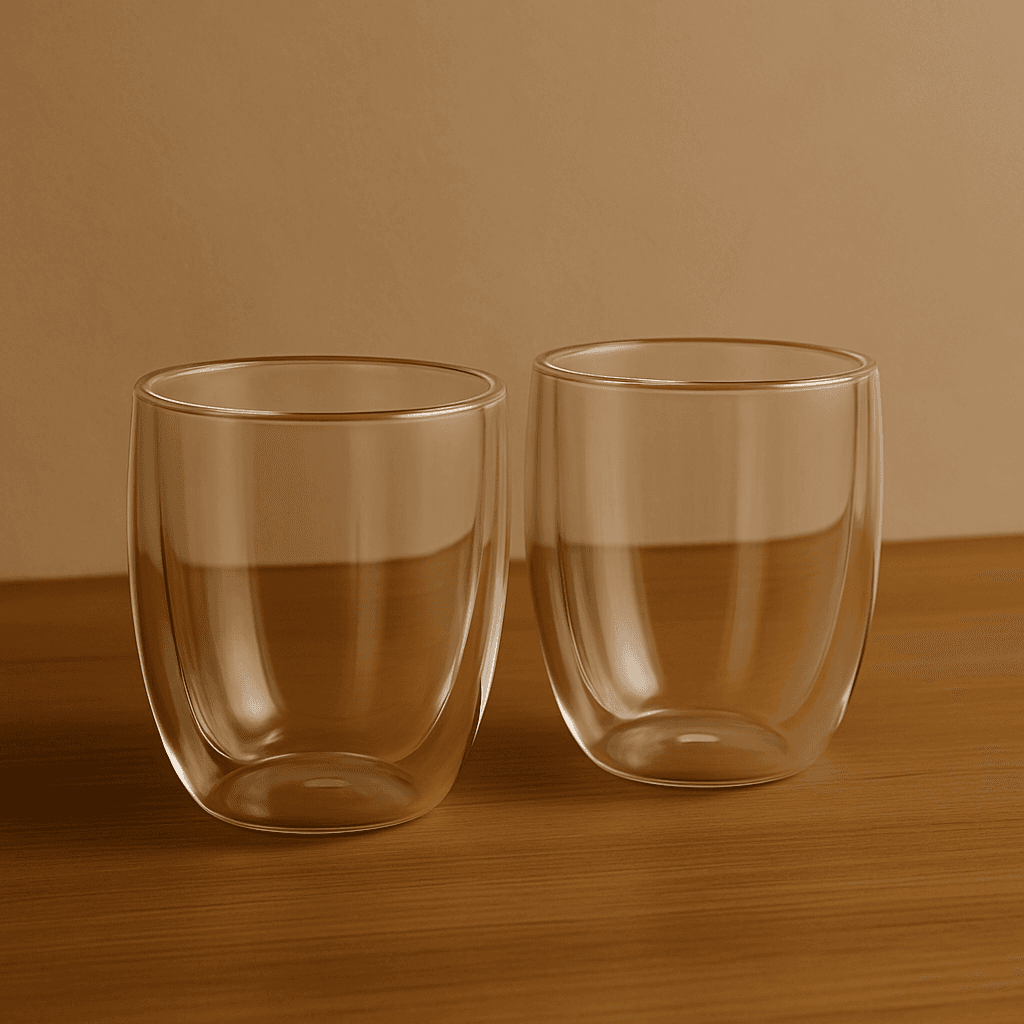 Çift Cidarlı Cam Bardak (2’li Set)