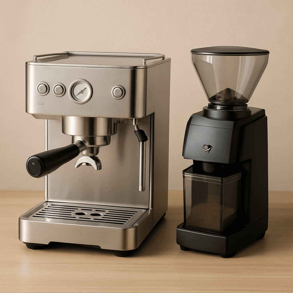 Espresso Makinesi + Öğütücü Seti